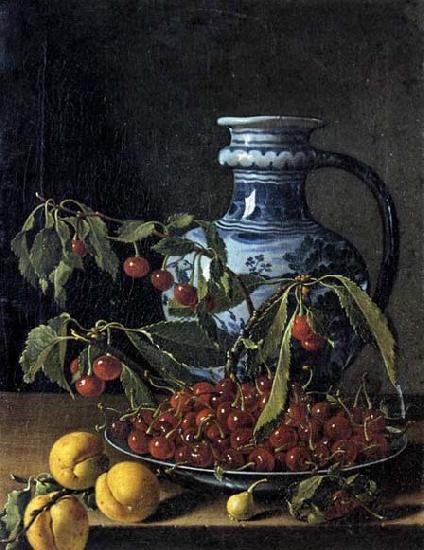 MELeNDEZ, Luis Still-Life with Fruit and a Jar Spain oil painting art